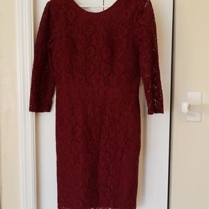 Maroon lace dress